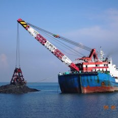 Dredging Works using Grab Dredger